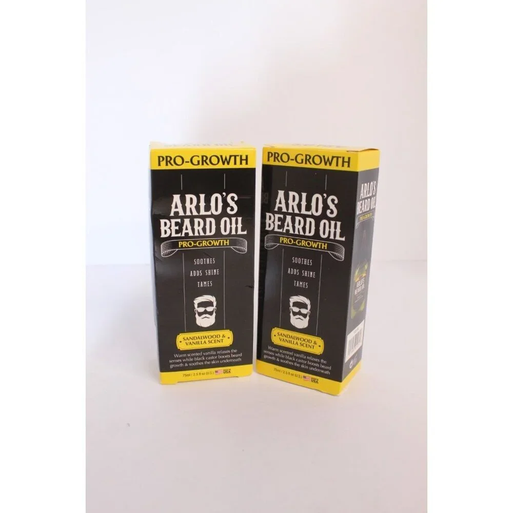 Arlo's Bear Oil Pro-Growth Sandalwood & Vanilla Scent & Castor Oil 2.5 fl oz NEW